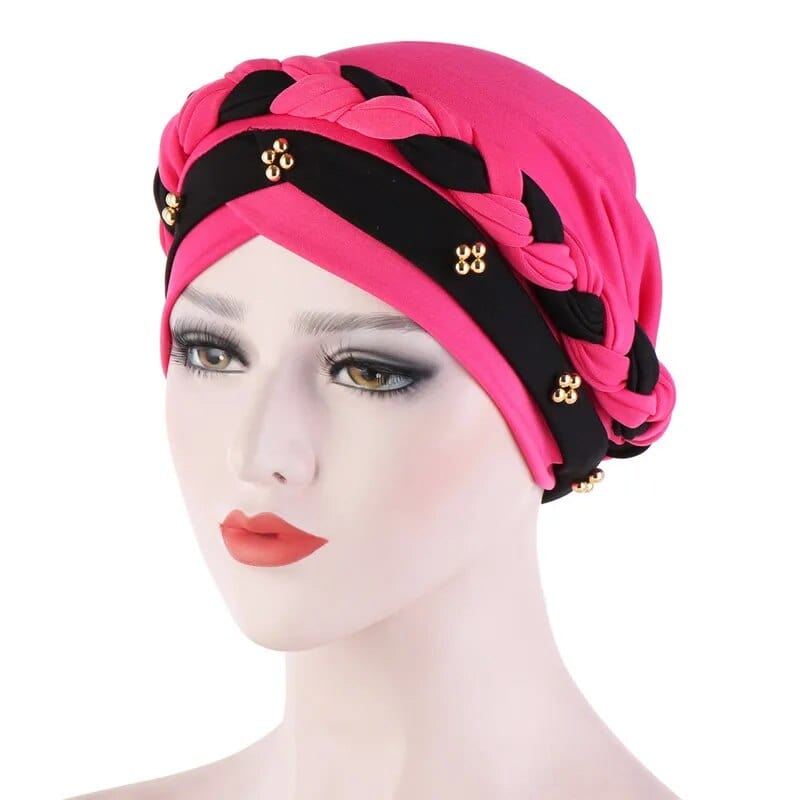 Head Scarf for muslim women Two - color cotton braid turban bonnet hijab Caps Inner hijabs femme musulman arab wrap turbantes - SHOWLU FASHION STORE