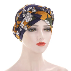 Head Scarf for muslim women Two - color cotton braid turban bonnet hijab Caps Inner hijabs femme musulman arab wrap turbantes - SHOWLU FASHION STORE