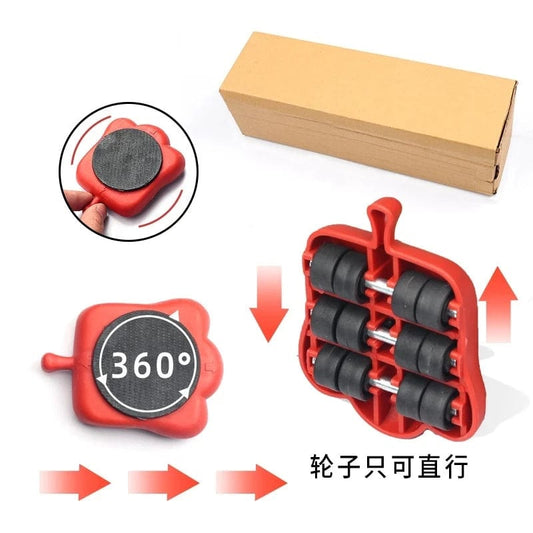 Heavy Duty Furniture Lifter Transport Tool Furniture Mover set 4 Move Roller 1 Wheel Bar for Lifting Moving Furniture Helper - SHOWLU FASHION STORE
