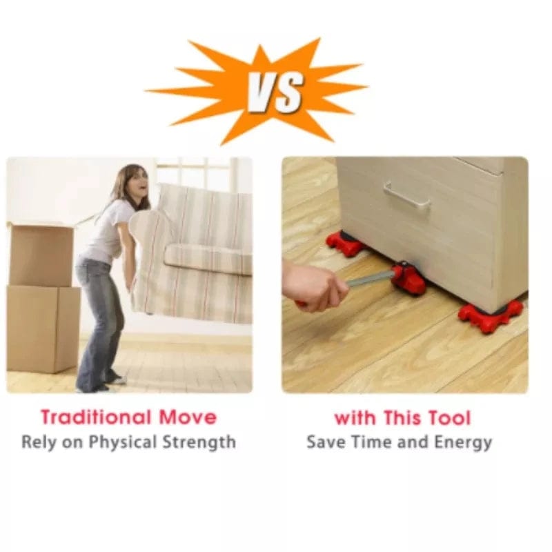 Heavy Duty Furniture Lifter Transport Tool Furniture Mover set 4 Move Roller 1 Wheel Bar for Lifting Moving Furniture Helper - SHOWLU FASHION STORE