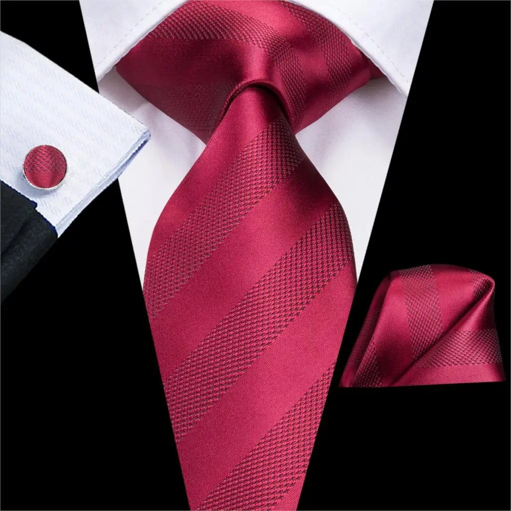 Hi - Tie Navy Blue Striped Silk Wedding Tie For Men Fashion Design Gift Men Necktie Hanky Cufflink Set Business Party Dropshiping - SHOWLU FASHION STORE