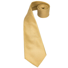 Hi - Tie Solid Gold Yellow Silk Ties For Men Handky Cufflinks Set Fashion Gift For Men's Tie Wedding Business Necktie - SHOWLU FASHION STORE