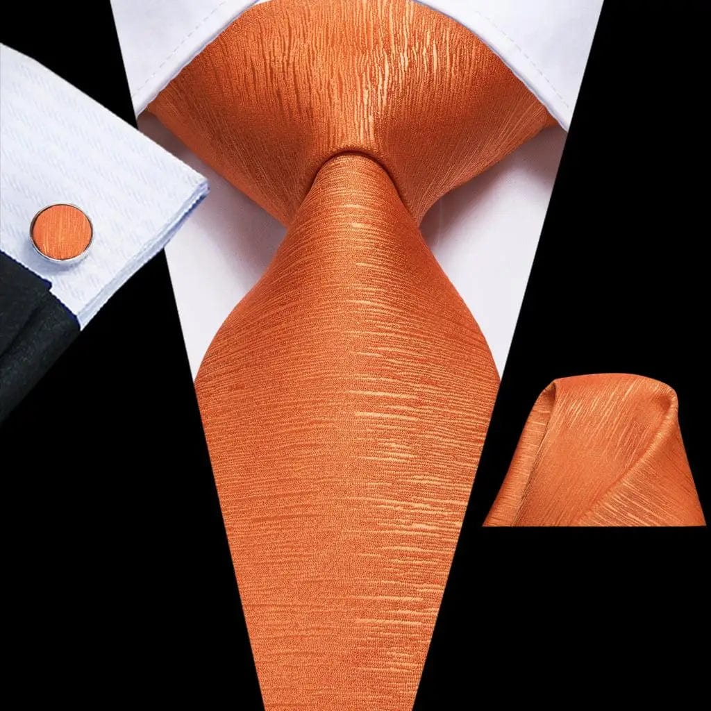 Hi - Tie Solid Gold Yellow Silk Ties For Men Handky Cufflinks Set Fashion Gift For Men's Tie Wedding Business Necktie - SHOWLU FASHION STORE