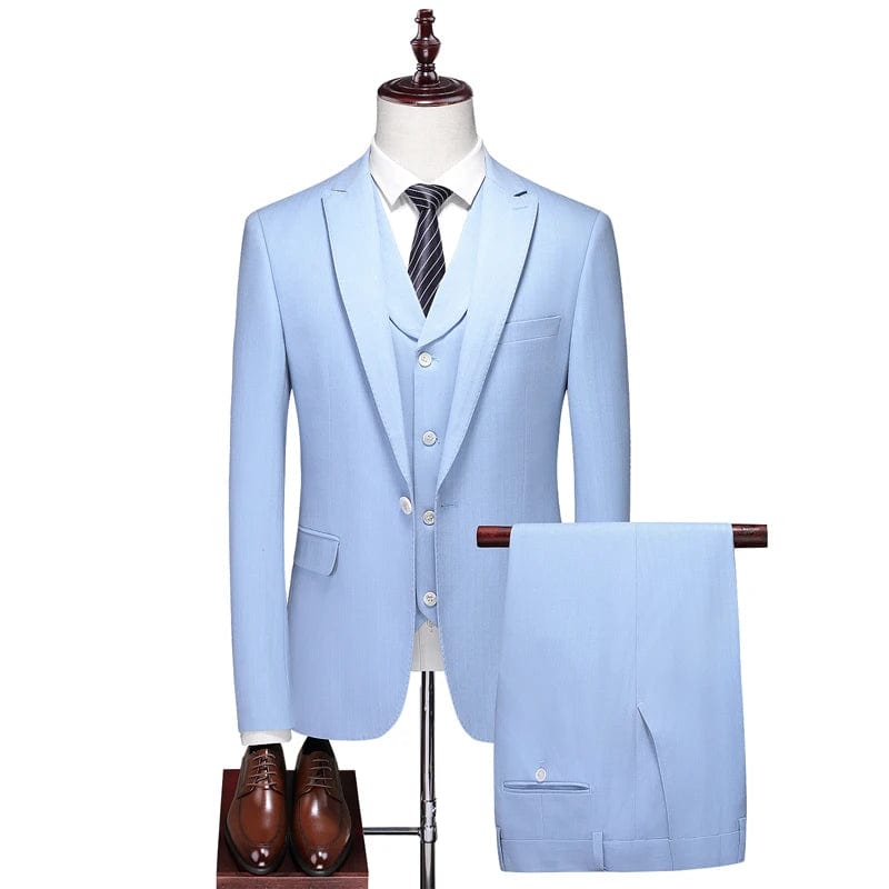 High - end Men's (suit + Vest + Trousers) Wedding Suit Fashion All - in - one Business Casual Suit Three - piece Groom's Wedding Dress - SHOWLU FASHION STORE