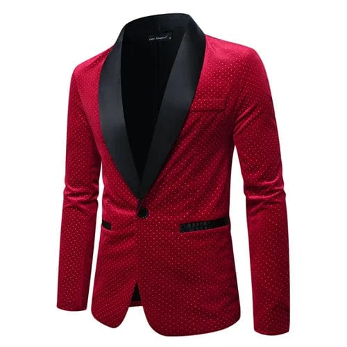 High - grade Men Luxury Gold Velvet Suit Single - button Loose Jacket Black Green Burgundy Male Wedding Party Dress Plaid Blazers - SHOWLU FASHION STORE