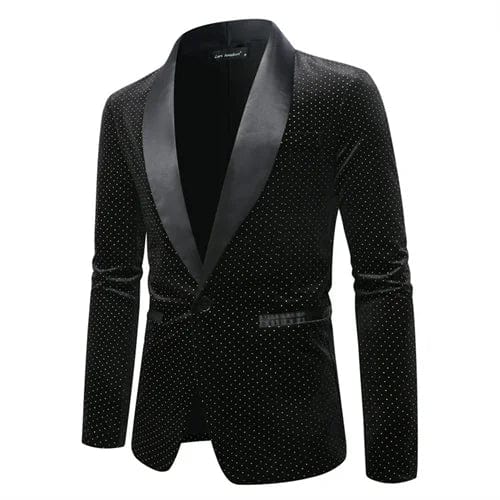 High - grade Men Luxury Gold Velvet Suit Single - button Loose Jacket Black Green Burgundy Male Wedding Party Dress Plaid Blazers - SHOWLU FASHION STORE