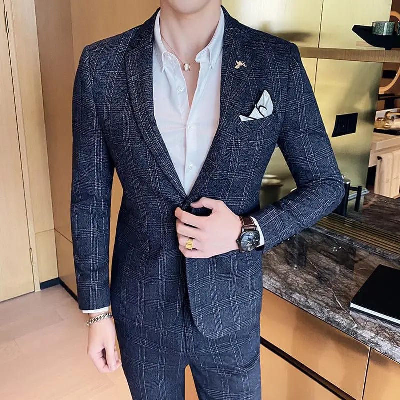 High Quality 2023 Men's (suit + Trousers) Boutique Fashion Business Suit Slim Handsome Trend Banquet Two - piece Set Four Seasons - SHOWLU FASHION STORE
