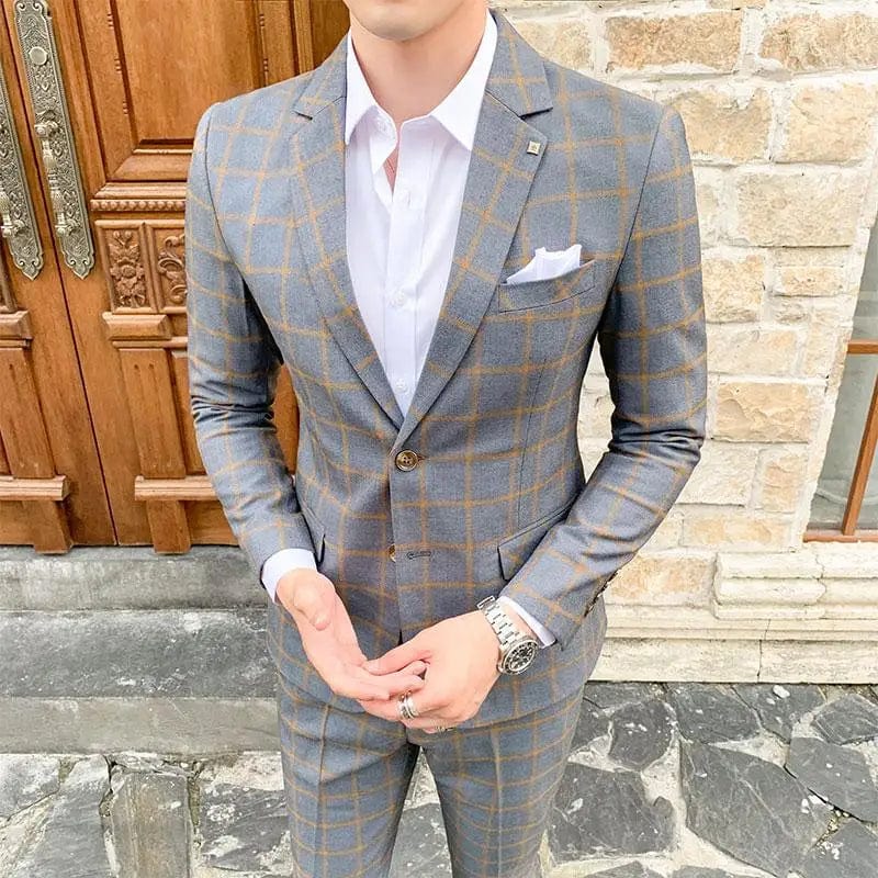 High Quality 2023 Men's (suit + Trousers) Boutique Fashion Business Suit Slim Handsome Trend Banquet Two - piece Set Four Seasons - SHOWLU FASHION STORE