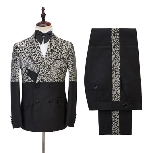 High Quality Fashion Design Double Breasted Men Suits Costume Homme Wedding Prom Slim Fit Tuxedo Groom Wear 2 Pieces Jacket+Pant - SHOWLU FASHION STORE