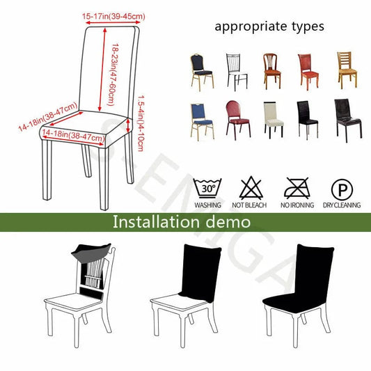 high quality Seersucker chair cover for dining room banquet chair slipcover stretch chair skirt elastic wedding chair decoration - SHOWLU FASHION STORE