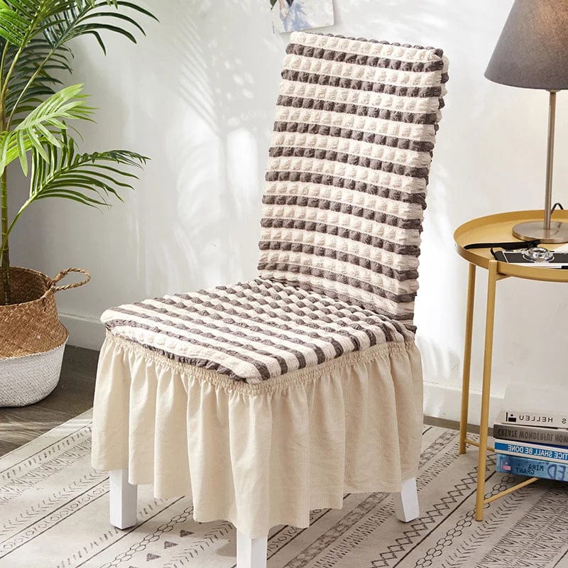 high quality Seersucker chair cover for dining room banquet chair slipcover stretch chair skirt elastic wedding chair decoration - SHOWLU FASHION STORE