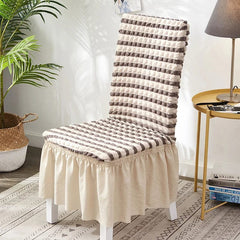 high quality Seersucker chair cover for dining room banquet chair slipcover stretch chair skirt elastic wedding chair decoration - SHOWLU FASHION STORE