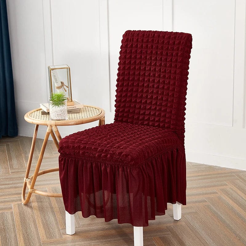 high quality Seersucker chair cover for dining room banquet chair slipcover stretch chair skirt elastic wedding chair decoration - SHOWLU FASHION STORE