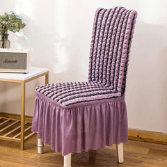 high quality Seersucker chair cover for dining room banquet chair slipcover stretch chair skirt elastic wedding chair decoration - SHOWLU FASHION STORE
