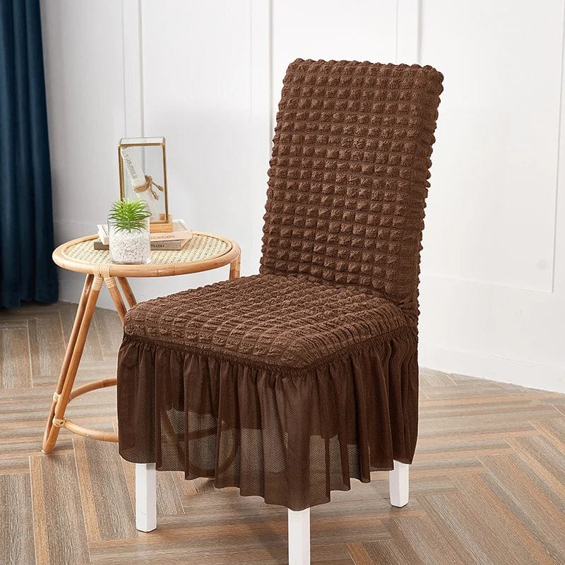 high quality Seersucker chair cover for dining room banquet chair slipcover stretch chair skirt elastic wedding chair decoration - SHOWLU FASHION STORE