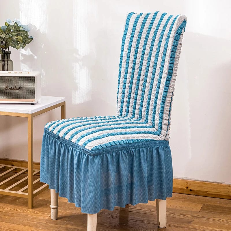 high quality Seersucker chair cover for dining room banquet chair slipcover stretch chair skirt elastic wedding chair decoration - SHOWLU FASHION STORE