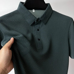 【High - quality】M - 4XL Summer New Men's Short Sleeve T-shirt Cool and Breathable POLO Shirt Business Casual Sweat - absorbing Top - SHOWLU FASHION STORE