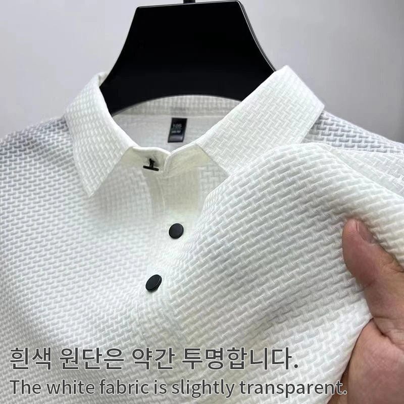 【High - quality】M - 4XL Summer New Men's Short Sleeve T-shirt Cool and Breathable POLO Shirt Business Casual Sweat - absorbing Top - SHOWLU FASHION STORE