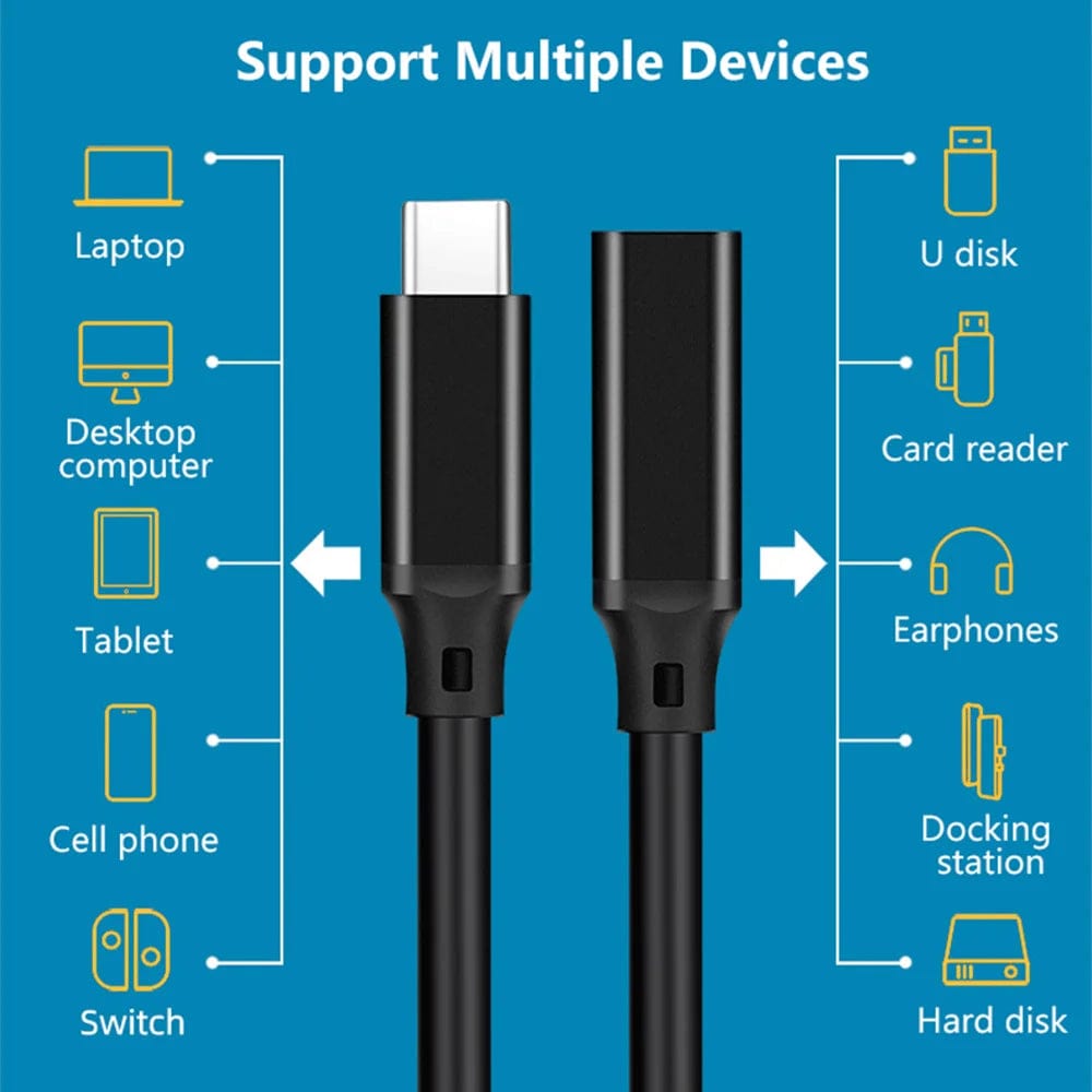 High - Speed USB C Extension Cable - SHOWLU FASHION STORE