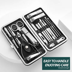 Home Nail Clipper Set Of 18 Pieces Large Size Dead Skin Pliers Diagonal To Remove Dead Skin Small Eyebrow Clipper Leather Sleeve - SHOWLU FASHION STORE