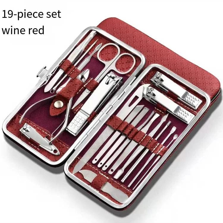 Home Nail Clipper Set Of 18 Pieces Large Size Dead Skin Pliers Diagonal To Remove Dead Skin Small Eyebrow Clipper Leather Sleeve - SHOWLU FASHION STORE