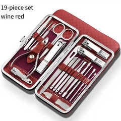 Home Nail Clipper Set Of 18 Pieces Large Size Dead Skin Pliers Diagonal To Remove Dead Skin Small Eyebrow Clipper Leather Sleeve - SHOWLU FASHION STORE
