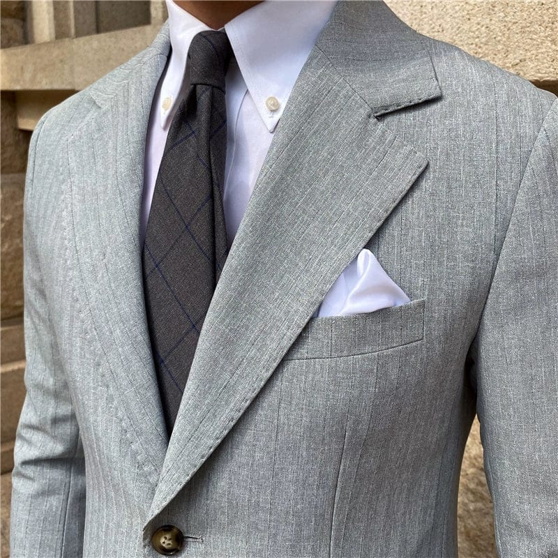 Homemade Autumn Stripes Slim - Fitting English Style Leisure Suit - SHOWLU FASHION STORE