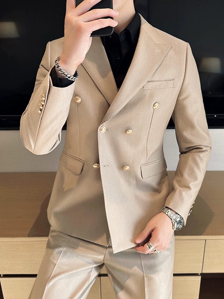 Host Casual White Closure Collar Slim Fit Suit - SHOWLU FASHION STORE