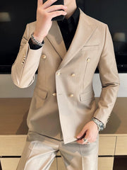 Host Casual White Closure Collar Slim Fit Suit - SHOWLU FASHION STORE