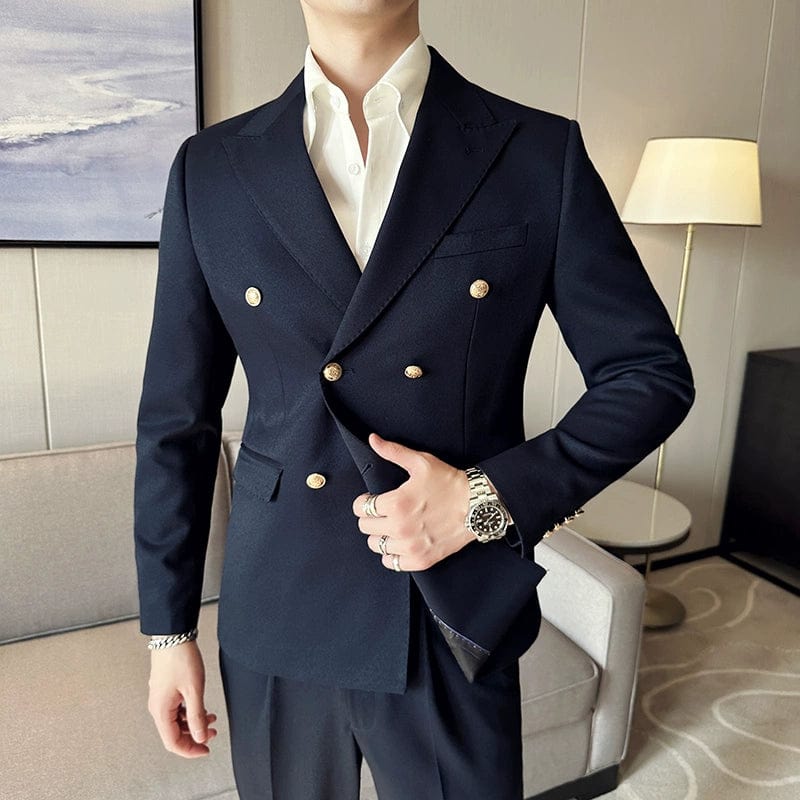 Host Casual White Closure Collar Slim Fit Suit - SHOWLU FASHION STORE