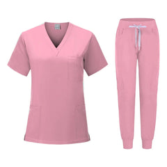 Hot Sale Anti Wrinkle Washable Soft Fabric Nurse Scrubs Hospital Uniform Medical Scrubs Women Jogger Scrubs Sets Pair - SHOWLU FASHION STORE