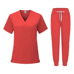 Hot Sale Anti Wrinkle Washable Soft Fabric Nurse Scrubs Hospital Uniform Medical Scrubs Women Jogger Scrubs Sets Pair - SHOWLU FASHION STORE