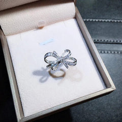Huitan Romantic Bow Shape Cubic Zirconia Wedding Bands Rings for Women Fancy Anniversary Gift Statement Rings Luxury Jewelry New - SHOWLU FASHION STORE