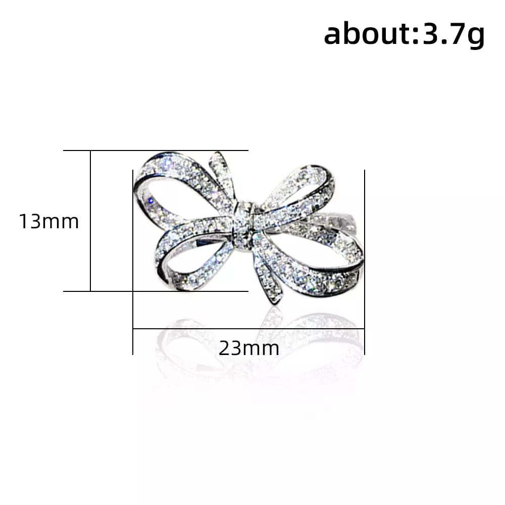 Huitan Romantic Bow Shape Cubic Zirconia Wedding Bands Rings for Women Fancy Anniversary Gift Statement Rings Luxury Jewelry New - SHOWLU FASHION STORE