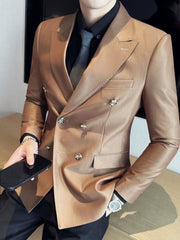 Italian Breze Slim Fit Drape Business White Coat - SHOWLU FASHION STORE