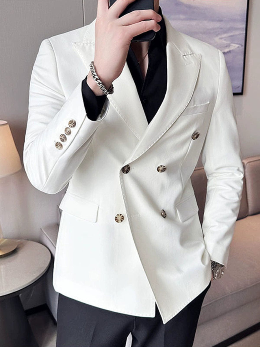 Italian Breze Slim Fit Drape Business White Coat - SHOWLU FASHION STORE