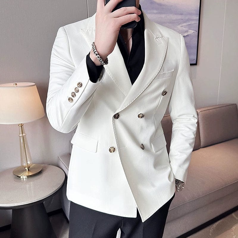 Italian Breze Slim Fit Drape Business White Coat - SHOWLU FASHION STORE