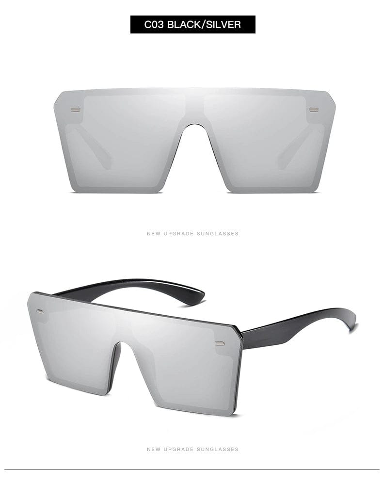 K - style Retro Super Large Rim Square Sunglasses Trendy Men and Women Fashion Sunglasses for a Slim Look Integrated Glasses Ins Internet Celebrity - SHOWLU FASHION STORE