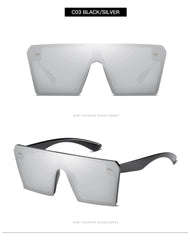 K - style Retro Super Large Rim Square Sunglasses Trendy Men and Women Fashion Sunglasses for a Slim Look Integrated Glasses Ins Internet Celebrity - SHOWLU FASHION STORE