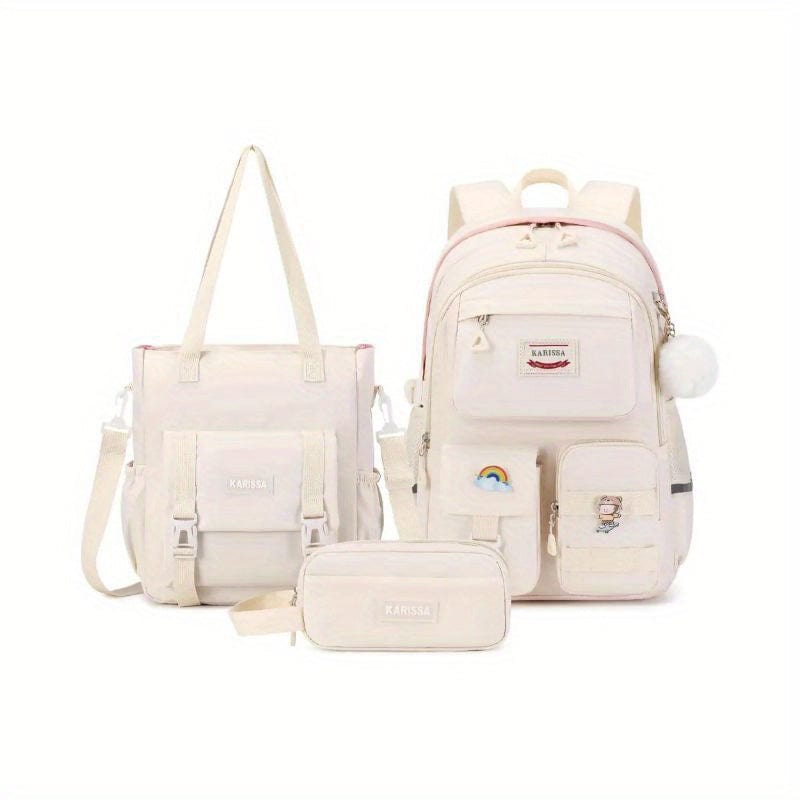 Kawaii Backpack For School With Convertible Shoulder Tote Bag, Cute Multiple Pockets Backpack For Primary Elementary High School, 3 Pcs Set - SHOWLU FASHION STORE