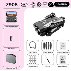 KBDFA MINI Z908Pro Max Drone 4K ESC Professional WIFI FPV Dron Obstacle Avoidance Brushless Four - Axis Folding RC Quadcopter Toys - SHOWLU FASHION STORE