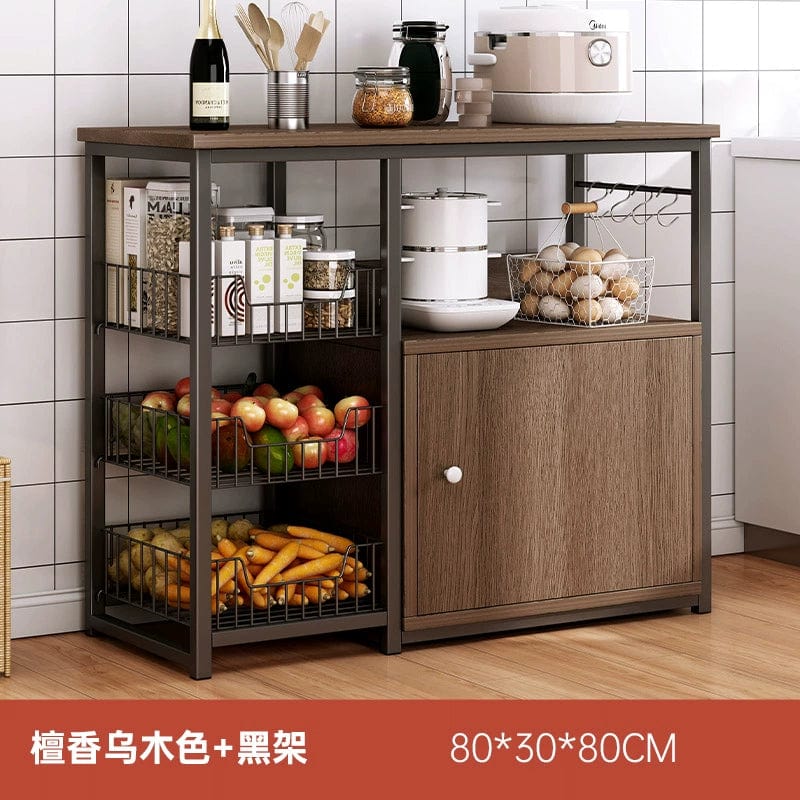 Kitchen Cabinet Locker Storage Rack Floor Multi - Layer Household Sideboard Cabinet Multi - Functional Microwave Storage Cabinet - SHOWLU FASHION STORE