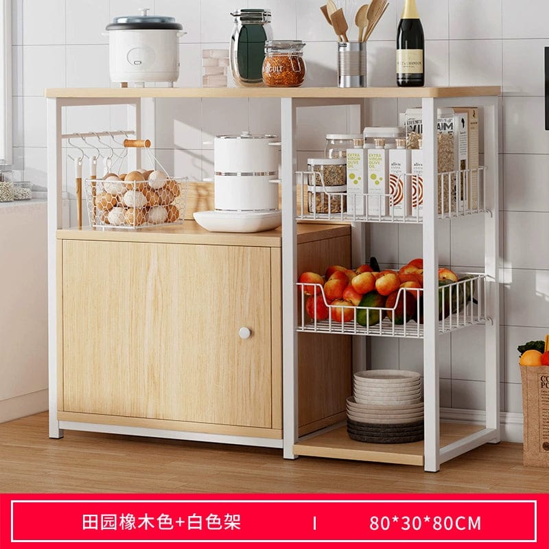 Kitchen Cabinet Locker Storage Rack Floor Multi - Layer Household Sideboard Cabinet Multi - Functional Microwave Storage Cabinet - SHOWLU FASHION STORE