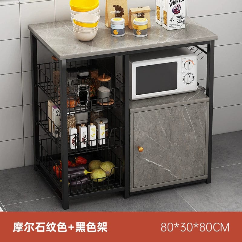 Kitchen Cabinet Locker Storage Rack Floor Multi - Layer Household Sideboard Cabinet Multi - Functional Microwave Storage Cabinet - SHOWLU FASHION STORE