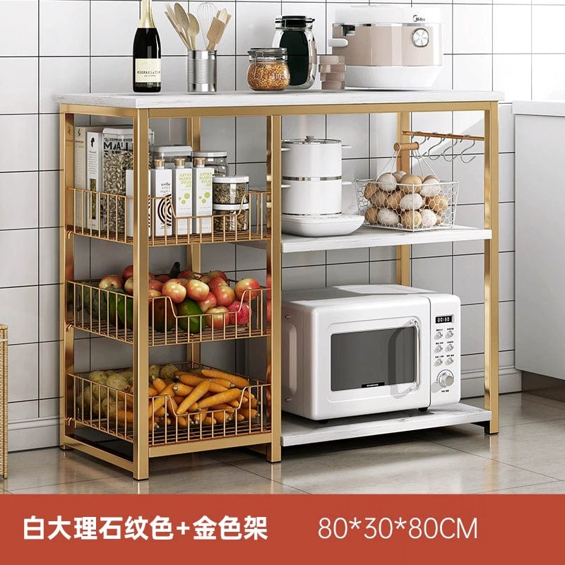 Kitchen Cabinet Locker Storage Rack Floor Multi - Layer Household Sideboard Cabinet Multi - Functional Microwave Storage Cabinet - SHOWLU FASHION STORE