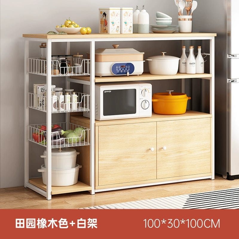 Kitchen Cabinet Locker Storage Rack Floor Multi - Layer Household Sideboard Cabinet Multi - Functional Microwave Storage Cabinet - SHOWLU FASHION STORE