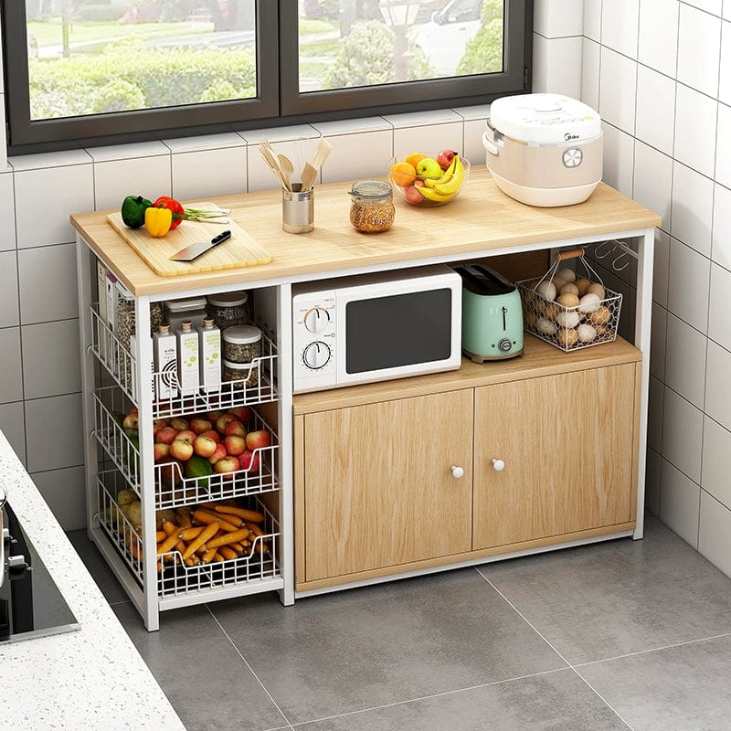 Kitchen Cabinet Locker Storage Rack Floor Multi - Layer Household Sideboard Cabinet Multi - Functional Microwave Storage Cabinet - SHOWLU FASHION STORE
