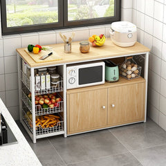 Kitchen Cabinet Locker Storage Rack Floor Multi - Layer Household Sideboard Cabinet Multi - Functional Microwave Storage Cabinet - SHOWLU FASHION STORE