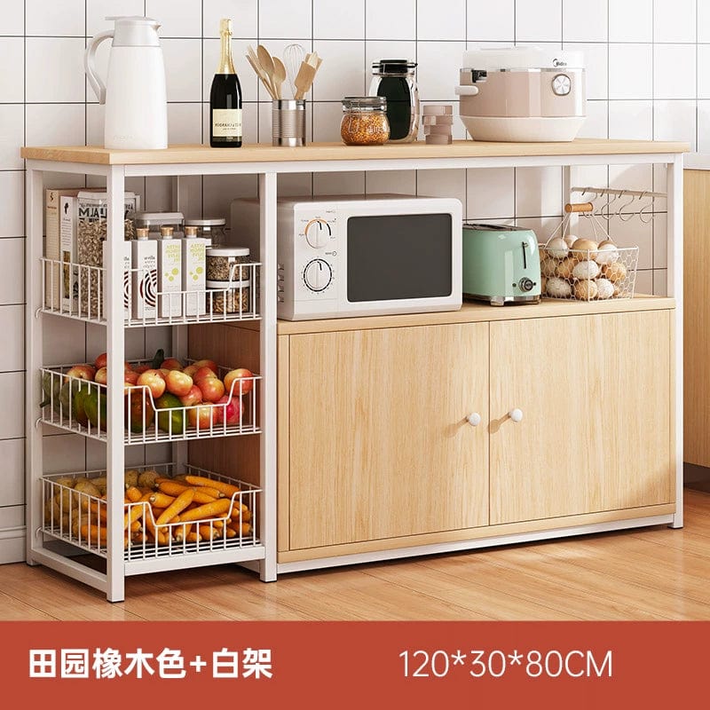 Kitchen Cabinet Locker Storage Rack Floor Multi - Layer Household Sideboard Cabinet Multi - Functional Microwave Storage Cabinet - SHOWLU FASHION STORE