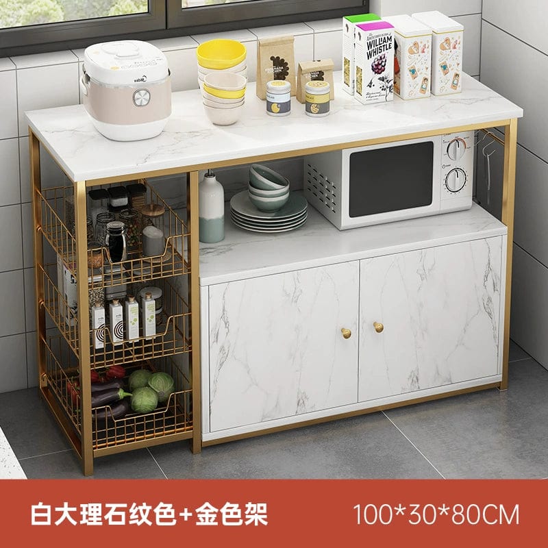 Kitchen Cabinet Locker Storage Rack Floor Multi - Layer Household Sideboard Cabinet Multi - Functional Microwave Storage Cabinet - SHOWLU FASHION STORE